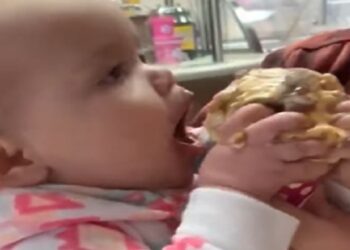 Bambina prova il gelato per la prima volta