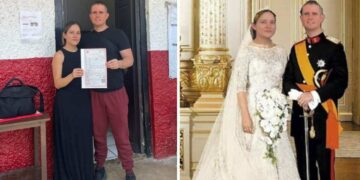 I fidanzati hanno scelto di indossare abiti casual al loro matrimonio e sono stati criticati. Gli utenti “hanno aiutato” modificando la loro foto