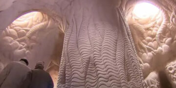 Un uomo trascorre decenni a scolpire splendide opere d’arte nel deserto con solo il suo cane come compagnia